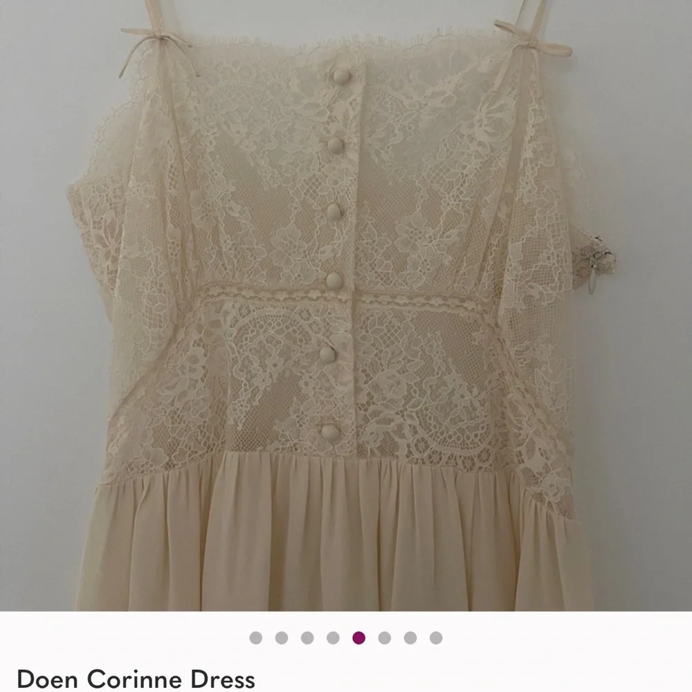 Doen Corinne Lace Midi Dress in Cream - Picture 4 of 7